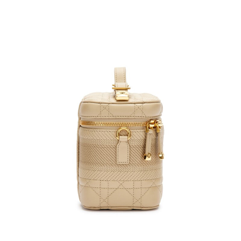 Christian Dior
Beige Cannage Lambskin Small Diortravel Vanity Case Gold Hardware, 2020