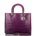 Christian Dior
Purple Shiny Crocodile Large Lady Dior Bag Silver Hardware